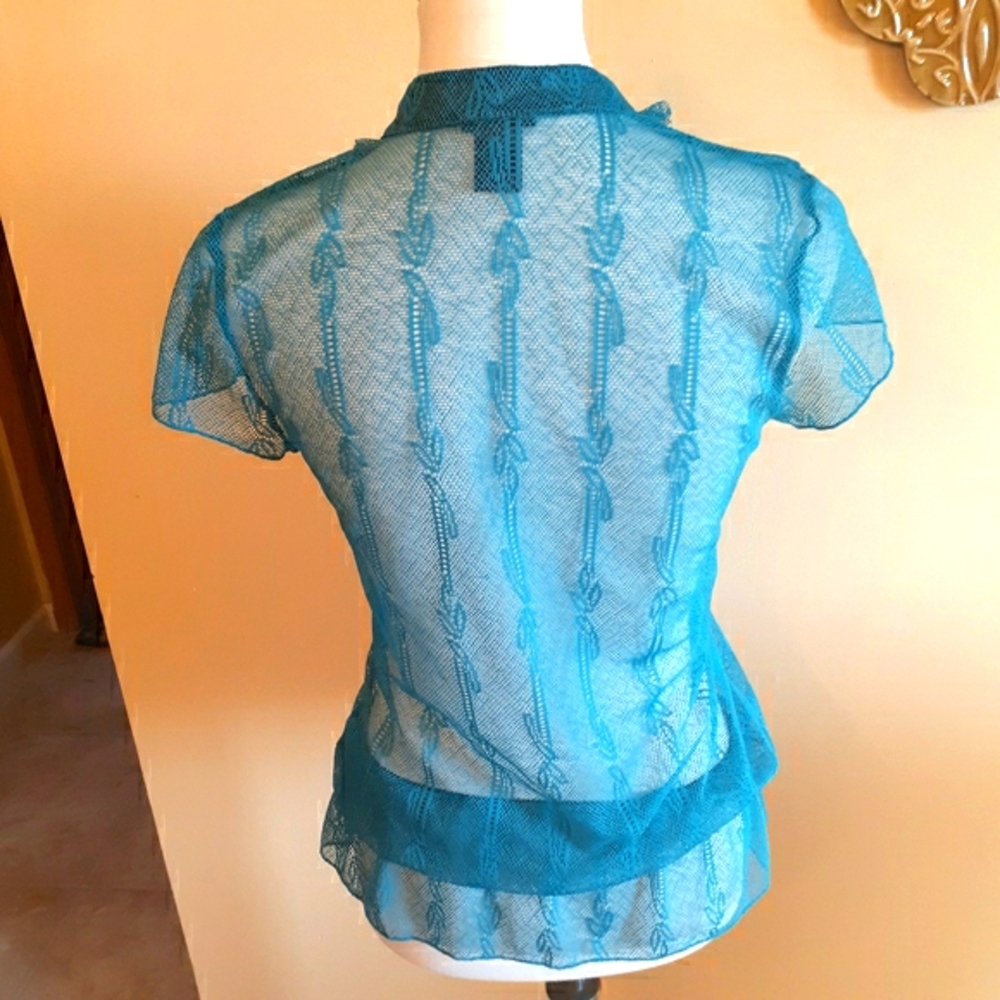 Rue 21 Ruffled Mesh Blouse - Picture 6 of 7